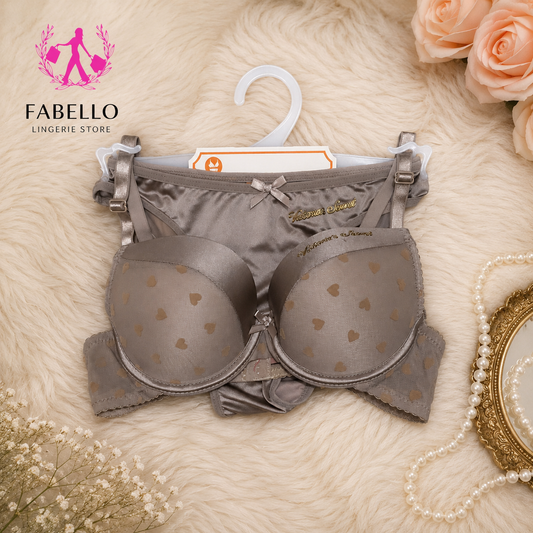 Elegant Blush Silver Lingerie Set for Women