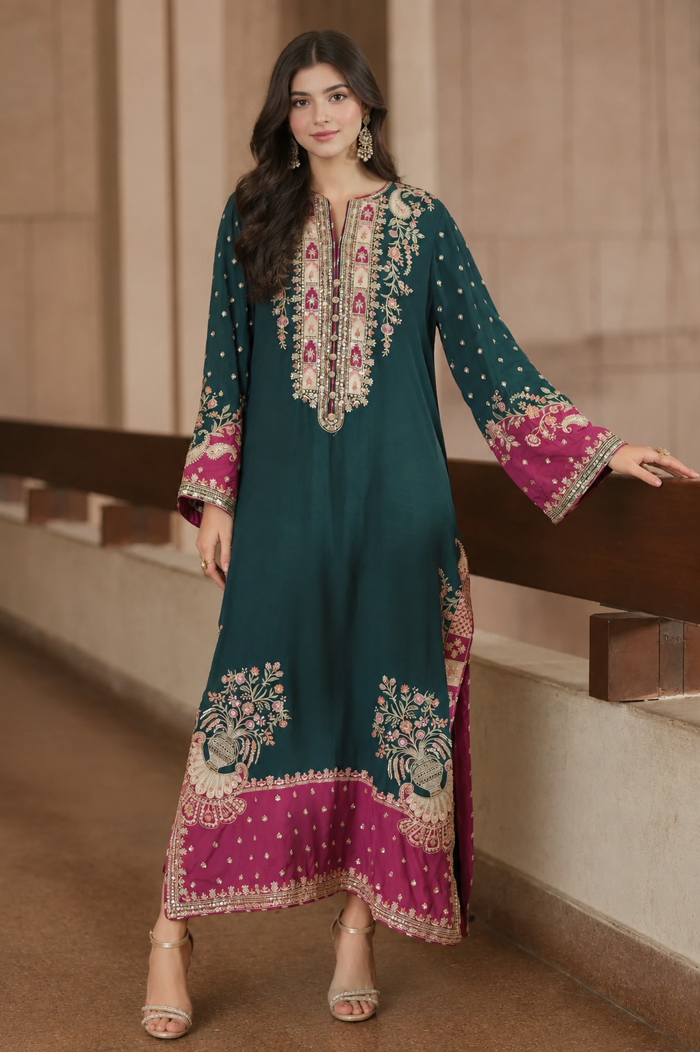 Elegant Women’s Embroidered Kurta 3PCS