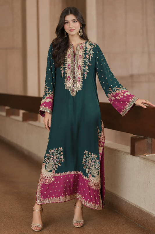 Elegant Women’s Embroidered Kurta 3PCS