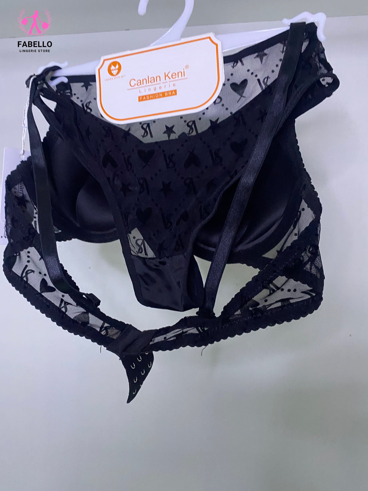 Fabello Bra & Panty Set Black Color