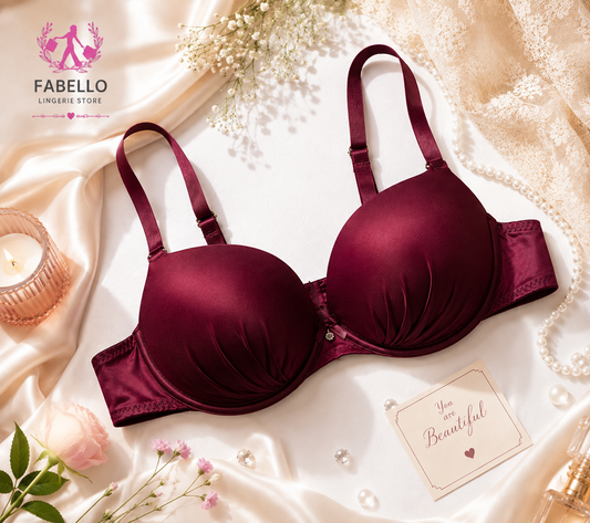 Maroon Push Up Padded Bra for Women