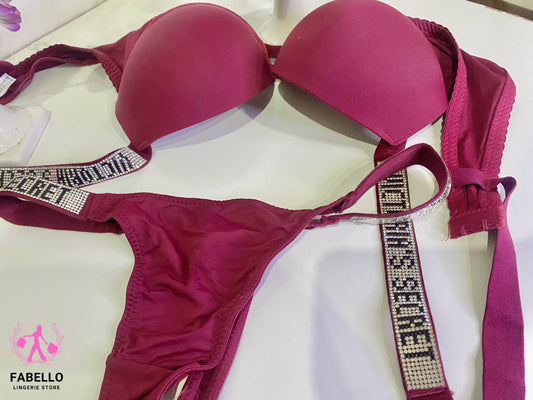 Maroon Bra And Panty Set for Women 