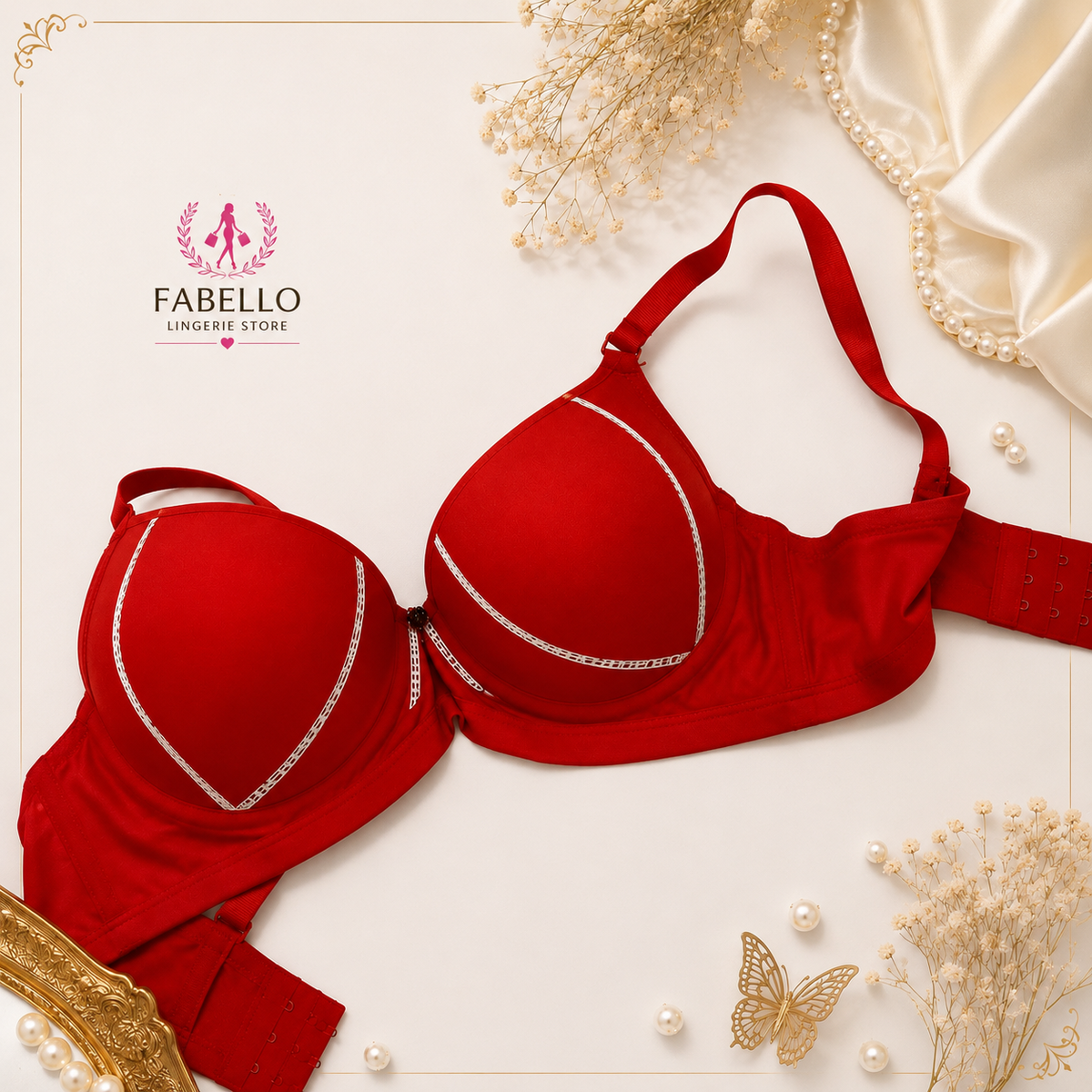 Women’s Red Push Up Padded Bra